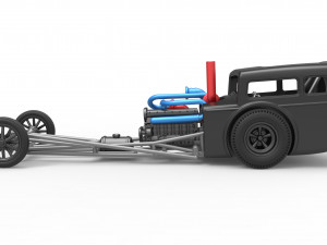 Front engine old school dragster with shell Version 4 Scale 1 to 25 3D Принт Модель