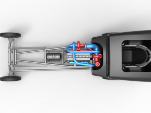 Front engine old school dragster with shell Version 4 Scale 1 to 25 3D Принт Модель