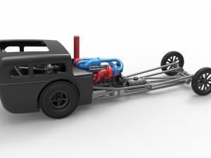 Front engine old school dragster with shell Version 4 Scale 1 to 25 3D Принт Модель