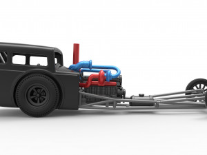 Front engine old school dragster with shell Version 4 Scale 1 to 25 3D Принт Модель