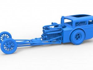 Front engine old school dragster with shell Version 4 Scale 1 to 25 3D Принт Модель