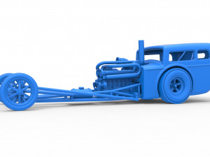 Front engine old school dragster with shell Version 4 Scale 1 to 25 3D Принт Модель