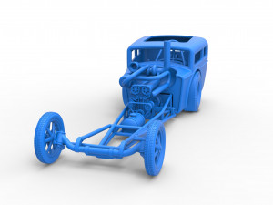Front engine old school dragster with shell Version 4 Scale 1 to 25 3D Принт Модель