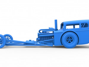 Front engine old school dragster with shell Version 4 Scale 1 to 25 3D Принт Модель