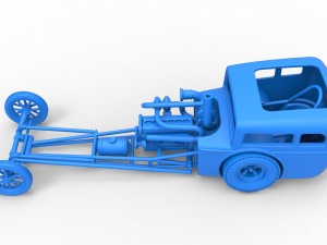Front engine old school dragster with shell Version 4 Scale 1 to 25 3D Принт Модель
