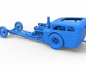 Front engine old school dragster with shell Version 4 Scale 1 to 25 3D Принт Модель