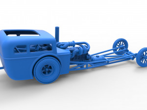 Front engine old school dragster with shell Version 4 Scale 1 to 25 3D Принт Модель