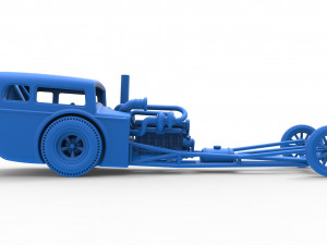 Front engine old school dragster with shell Version 4 Scale 1 to 25 3D Принт Модель