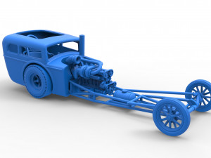 Front engine old school dragster with shell Version 4 Scale 1 to 25 3D Принт Модель