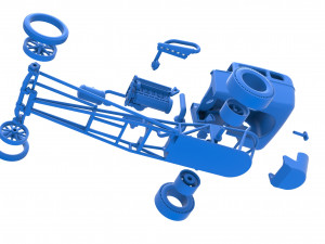 Front engine old school dragster with shell Version 4 Scale 1 to 25 3D Принт Модель