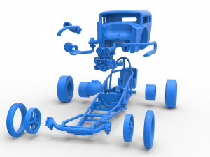 Front engine old school dragster with shell Version 4 Scale 1 to 25 3D Принт Модель