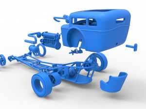 Front engine old school dragster with shell Version 4 Scale 1 to 25 3D Принт Модель