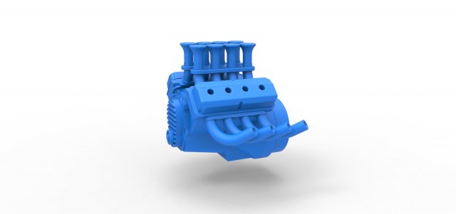 Engine V8 for vintage dragster Scale 1 to 25 3D-printmodel .c4d .max .obj .3ds .fbx .stl .blend 