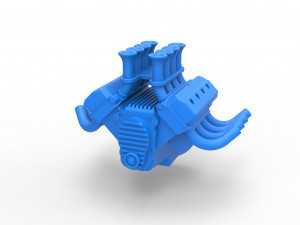 Engine V8 for vintage dragster Scale 1 to 25 3D-printmodel