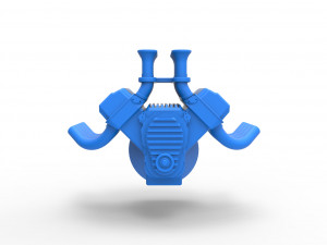 Engine V8 for vintage dragster Scale 1 to 25 3D-printmodel
