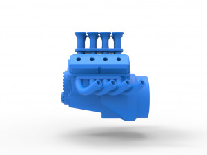 Engine V8 for vintage dragster Scale 1 to 25 3D-printmodel