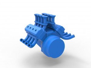 Engine V8 for vintage dragster Scale 1 to 25 3D-printmodel