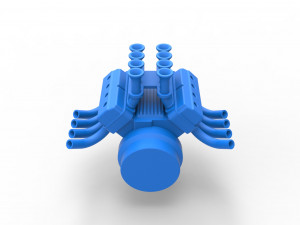 Engine V8 for vintage dragster Scale 1 to 25 3D-printmodel