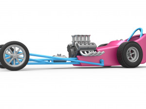 Front engine old school dragster with shell Version 5 Scale 1 to 25 3D प्रिंट मॉडल