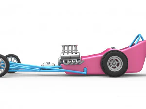 Front engine old school dragster with shell Version 5 Scale 1 to 25 3D Print Model