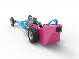 Front engine old school dragster with shell Version 5 Scale 1 to 25 3D प्रिंट मॉडल