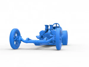 Front engine old school dragster with shell Version 5 Scale 1 to 25 3D Print Model