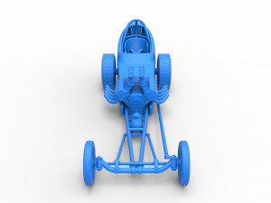 Front engine old school dragster with shell Version 5 Scale 1 to 25 3D प्रिंट मॉडल