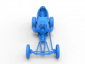 Front engine old school dragster with shell Version 5 Scale 1 to 25 3D Print Model