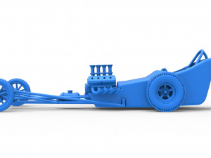 Front engine old school dragster with shell Version 5 Scale 1 to 25 3D प्रिंट मॉडल