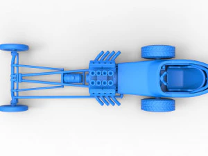 Front engine old school dragster with shell Version 5 Scale 1 to 25 3D Print Model