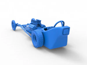 Front engine old school dragster with shell Version 5 Scale 1 to 25 3D Print Model