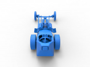 Front engine old school dragster with shell Version 5 Scale 1 to 25 3D प्रिंट मॉडल