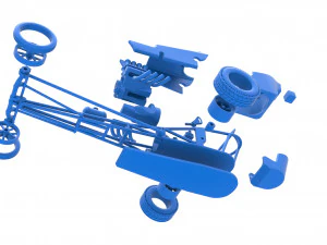 Front engine old school dragster with shell Version 5 Scale 1 to 25 3D Print Model