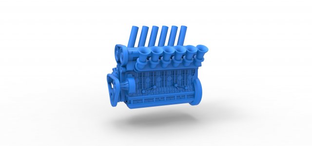 Straight-six engine Scale 1 to 25 3D 프린트 모델 .c4d .max .obj .3ds .fbx .stl .blend 