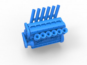 Straight-six engine Scale 1 to 25 3D 프린트 모델