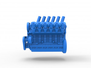 Straight-six engine Scale 1 to 25 3D 프린트 모델