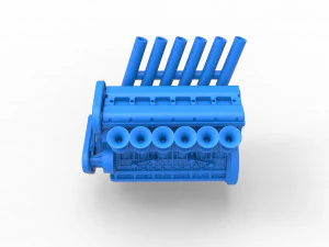 Straight-six engine Scale 1 to 25 3D Print Model