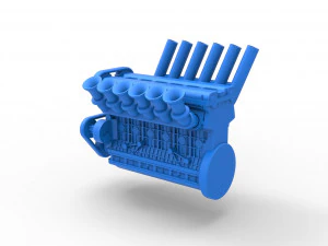Straight-six engine Scale 1 to 25 3D Print Model
