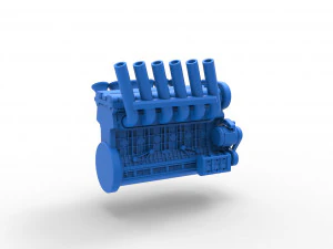 Straight-six engine Scale 1 to 25 3D Print Model