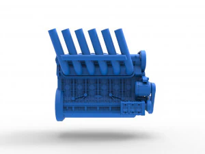 Straight-six engine Scale 1 to 25 3D Print Model