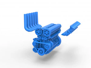 Straight-six engine Scale 1 to 25 3D Print Model