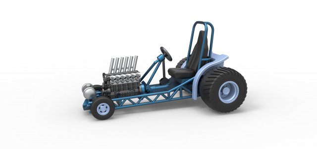 Mini Rod pulling tractor 9 Scale 1 to 25 3D Принт Модель .c4d .max .obj .3ds .fbx .stl .blend