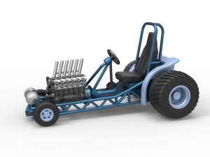 Mini Rod pulling tractor 9 Scale 1 to 25 3D Print Model