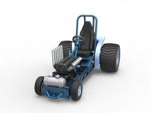Mini Rod pulling tractor 9 Scale 1 to 25 3D Принт Модель