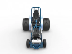 Mini Rod pulling tractor 9 Scale 1 to 25 3D Print Model