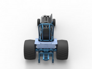 Mini Rod pulling tractor 9 Scale 1 to 25 3D Принт Модель
