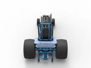 Mini Rod pulling tractor 9 Scale 1 to 25 3D Print Model