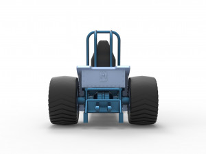 Mini Rod pulling tractor 9 Scale 1 to 25 3D Принт Модель