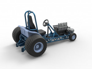 Mini Rod pulling tractor 9 Scale 1 to 25 3D Принт Модель