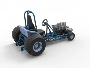 Mini Rod pulling tractor 9 Scale 1 to 25 3D Print Model